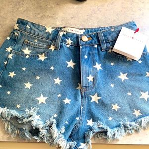 Jean shorts with stars NWT. Perfect for July 4th!!